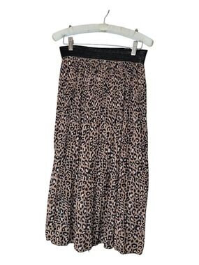 By Coco Made In Italy Animal Print Pleated Skirt L
